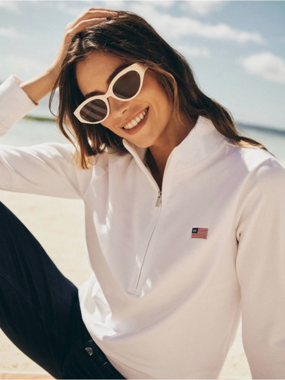 Travis Matthew Cloud Fleece Tasmin Half Zip 2.0 White Quarter-Pullover